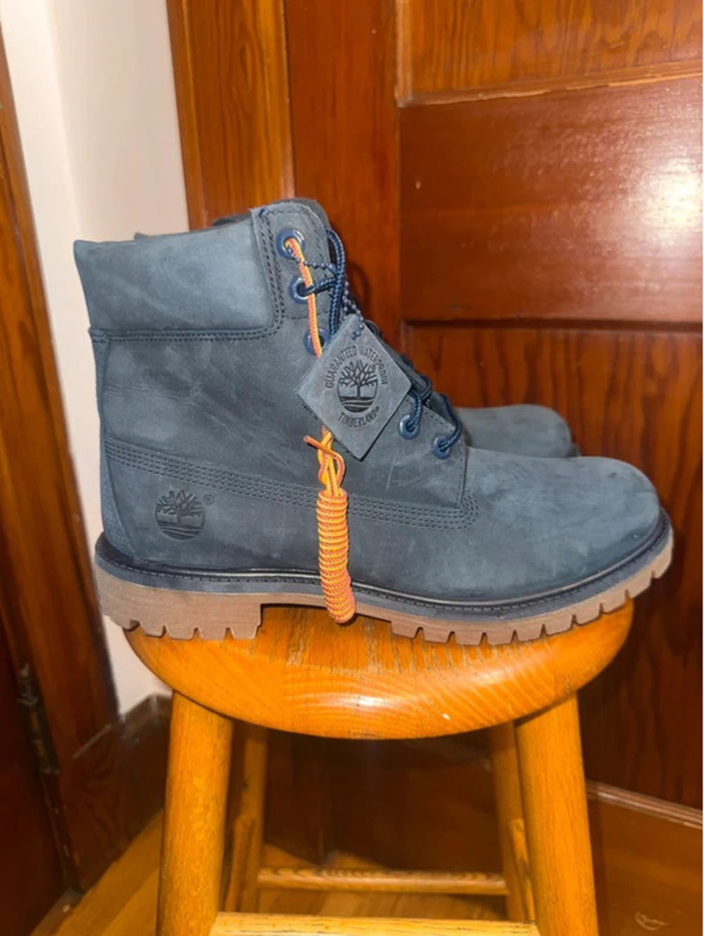Timberland 6-Inch Waterproof Leather Boots Navy Blue Men’s 10.5 – New